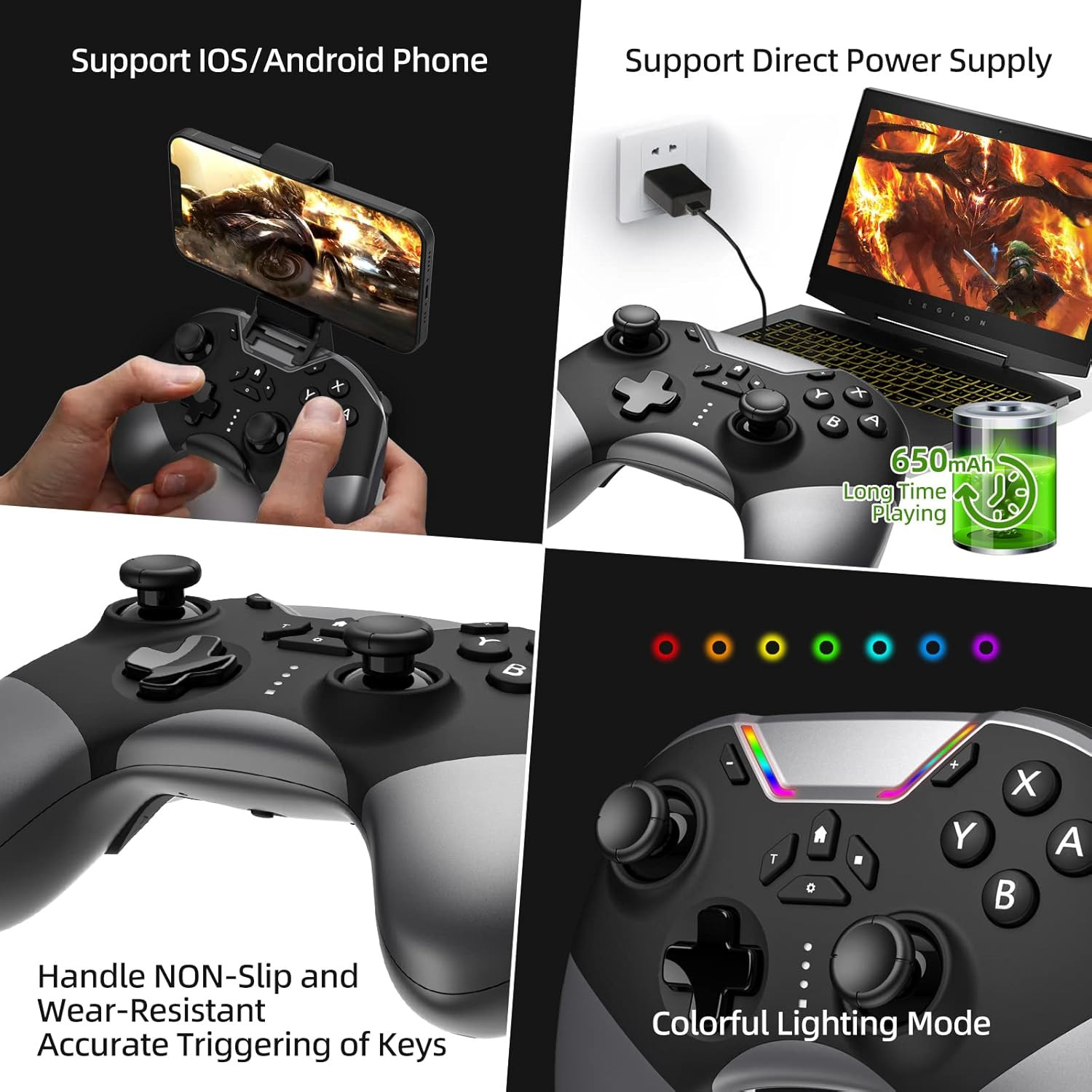 Bluetooth Controller for Switch/Pc/Iphone/Android/Apple Arcade Mfi Games/Tv/Stea