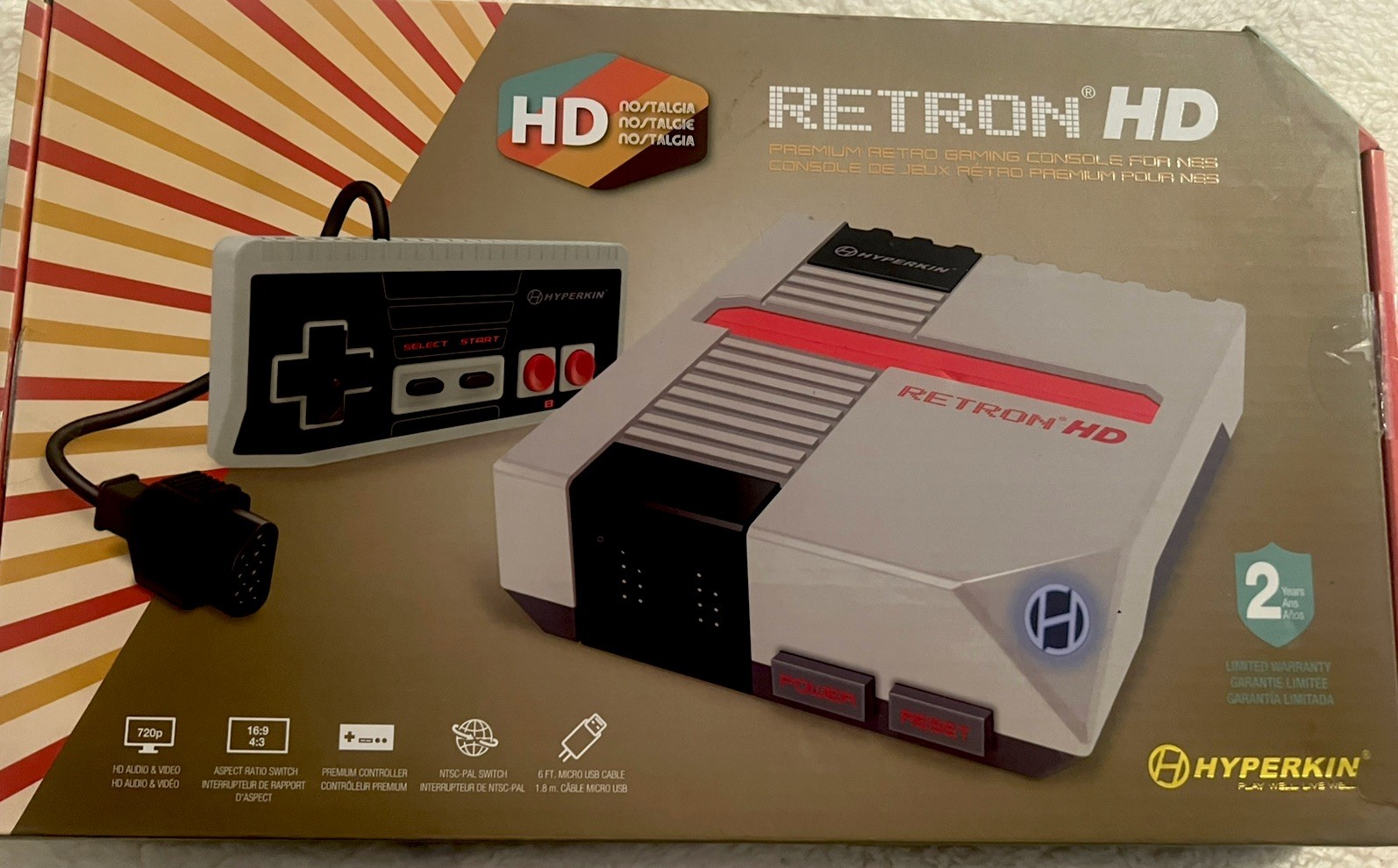 Hyperkin Retron HD Gaming Console for NES (Gray) M01888-GR Brand New Sealed