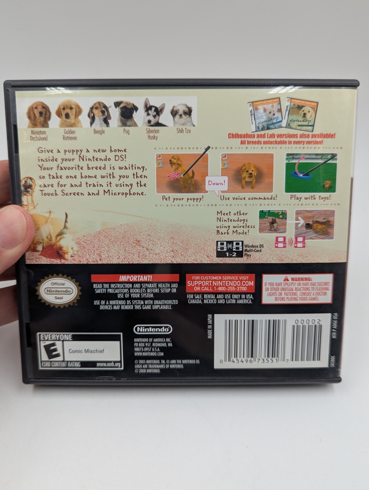 Nintendo DS Nintendogs Dachshund & Fris CIB Complete in Box