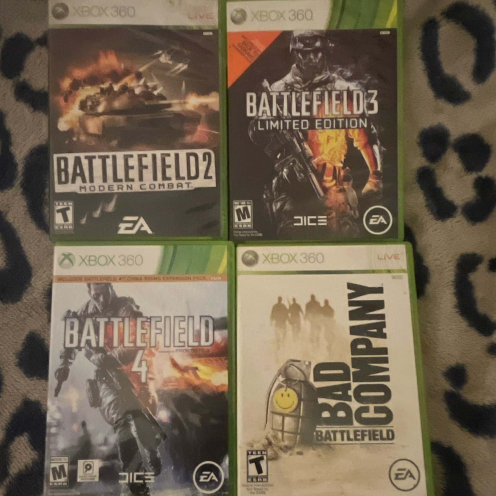 EA Battlefield Xbox 360 Game Lot 4 Titles Cases & Discs Included