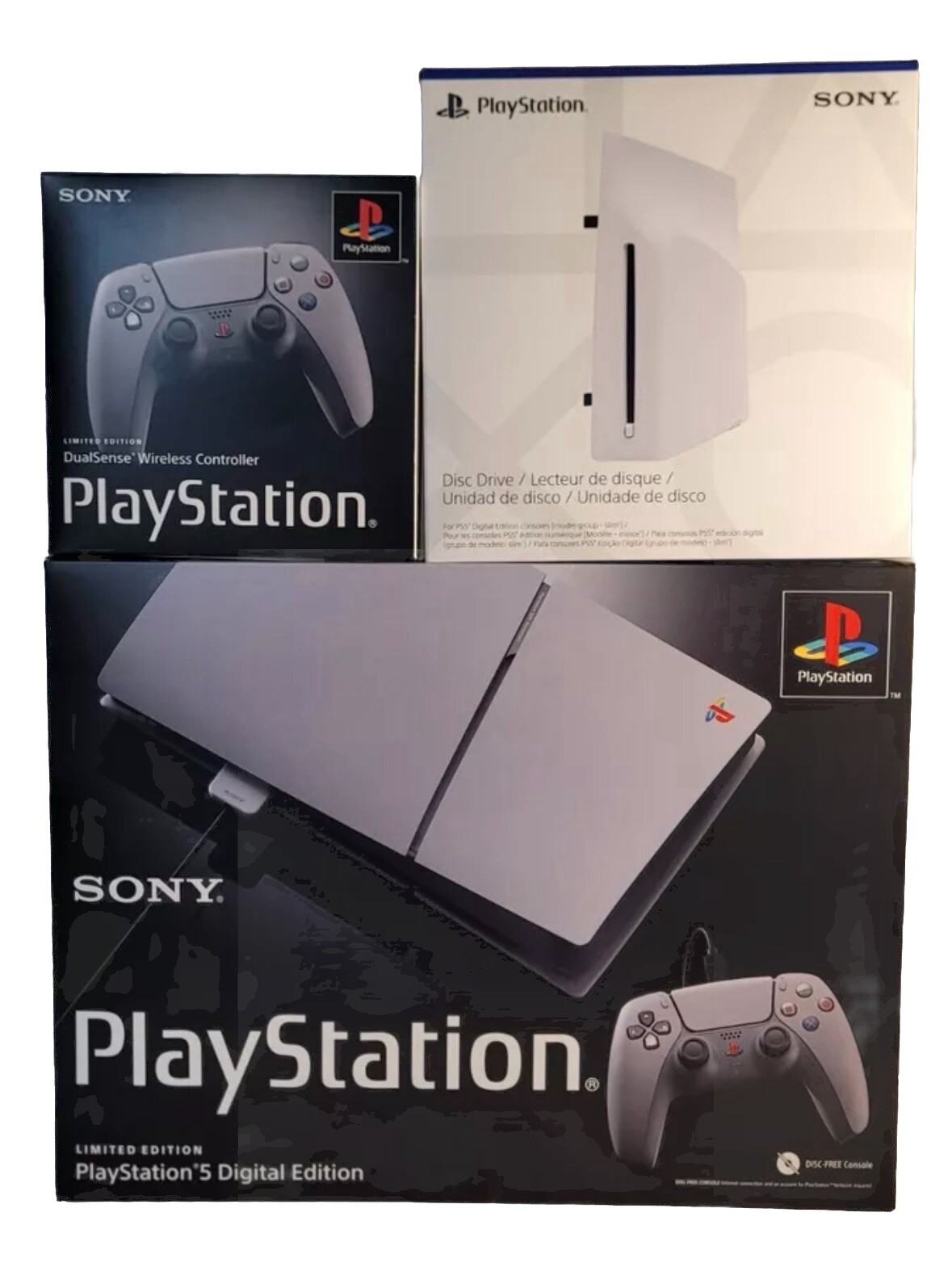 PS5 Digital Slim 30th Anniversary Edition Bundle W/ Disc Drive & 30th DualSense
