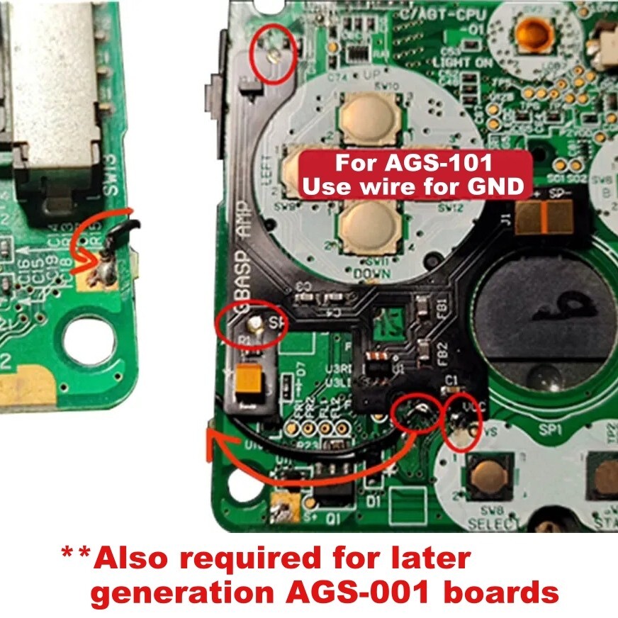 Game Boy Advance SP Amplifier Audio Amp Mod for GameBoy AGS001 or AGS101