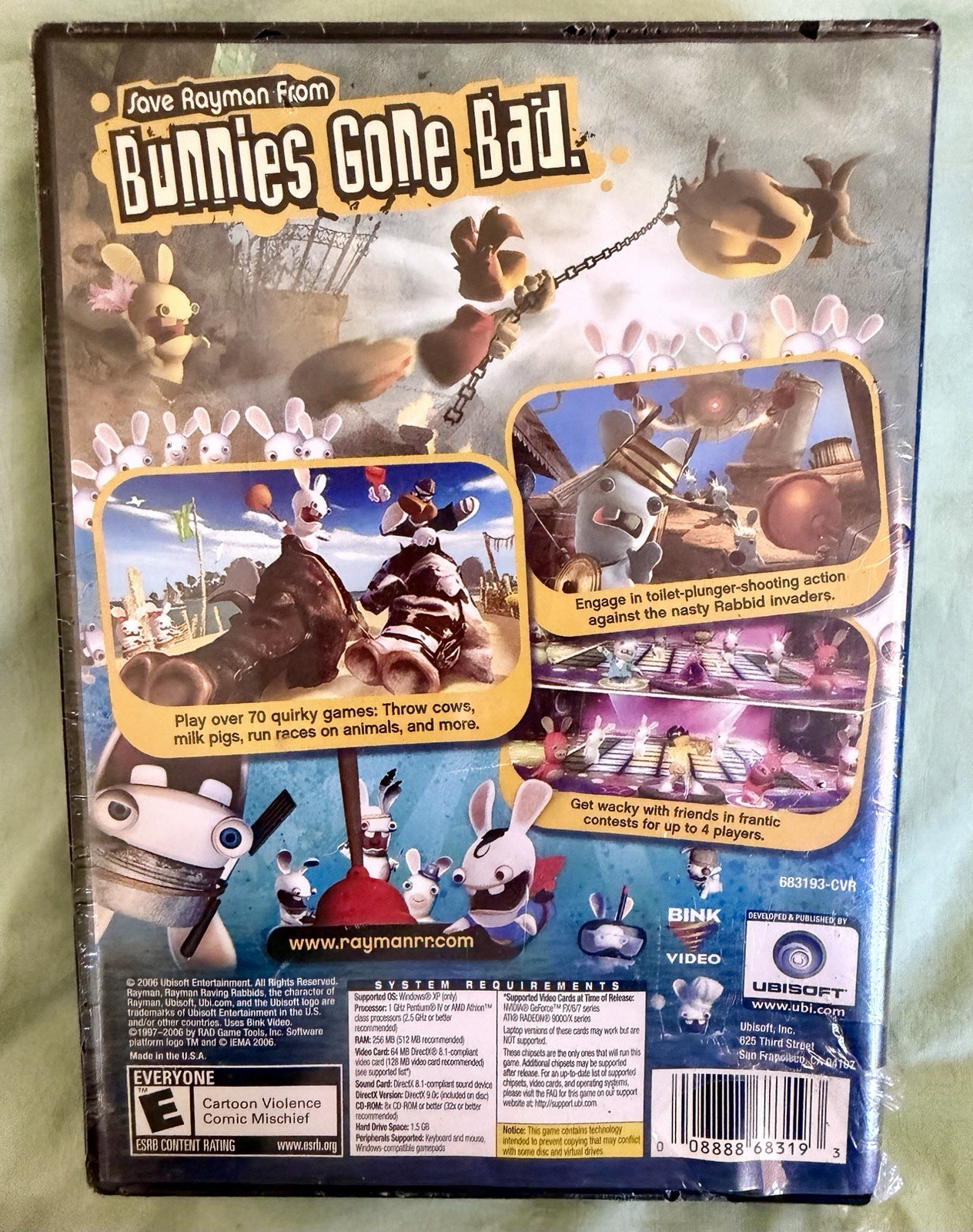 Rayman – Raving Rabbids (Ubisoft PC Game – 2006) Rated E – NEW Sealed