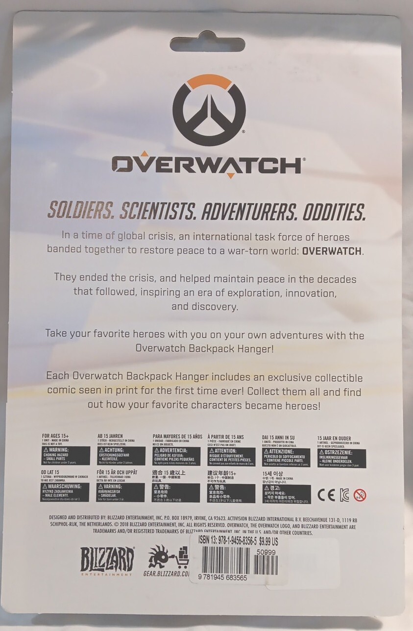 Overwatch Comic Book & Action Figure Backpack Hanger, New