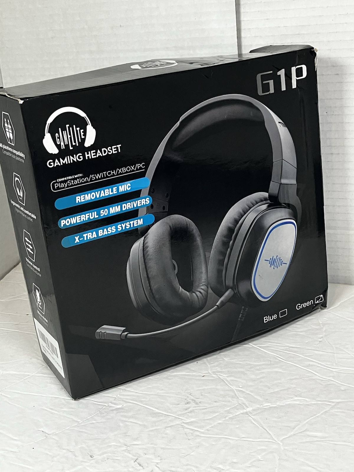 Gaming Headphones Wired USB ‎3.5mm Jack Over-Ear Stereo w/ Mic Boom Green Unused