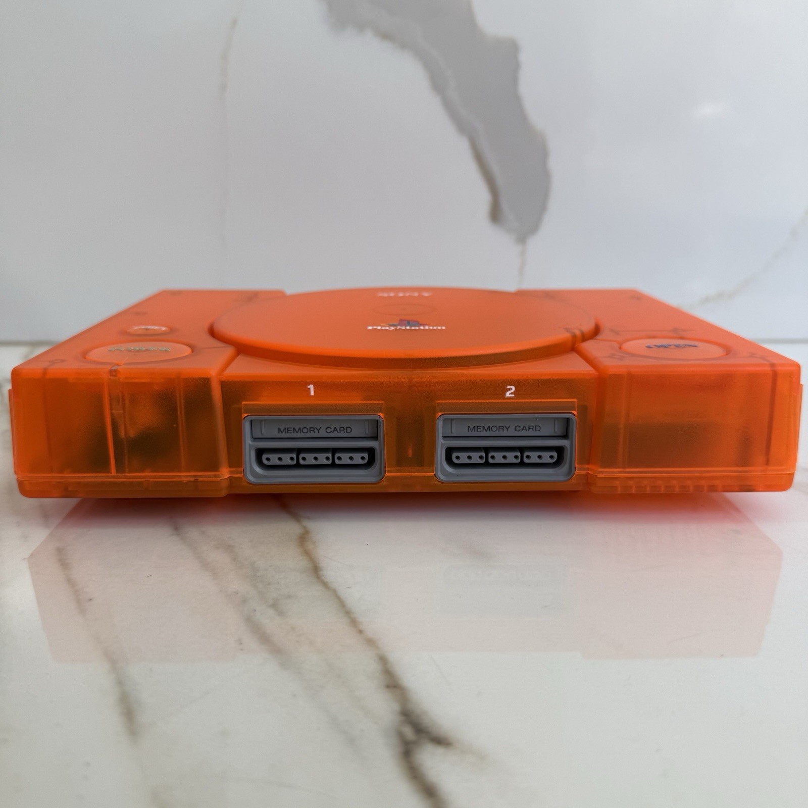 Sony PlayStation 1 Console (SCPH-5501) Bundle – Transparent Orange Clear Shell