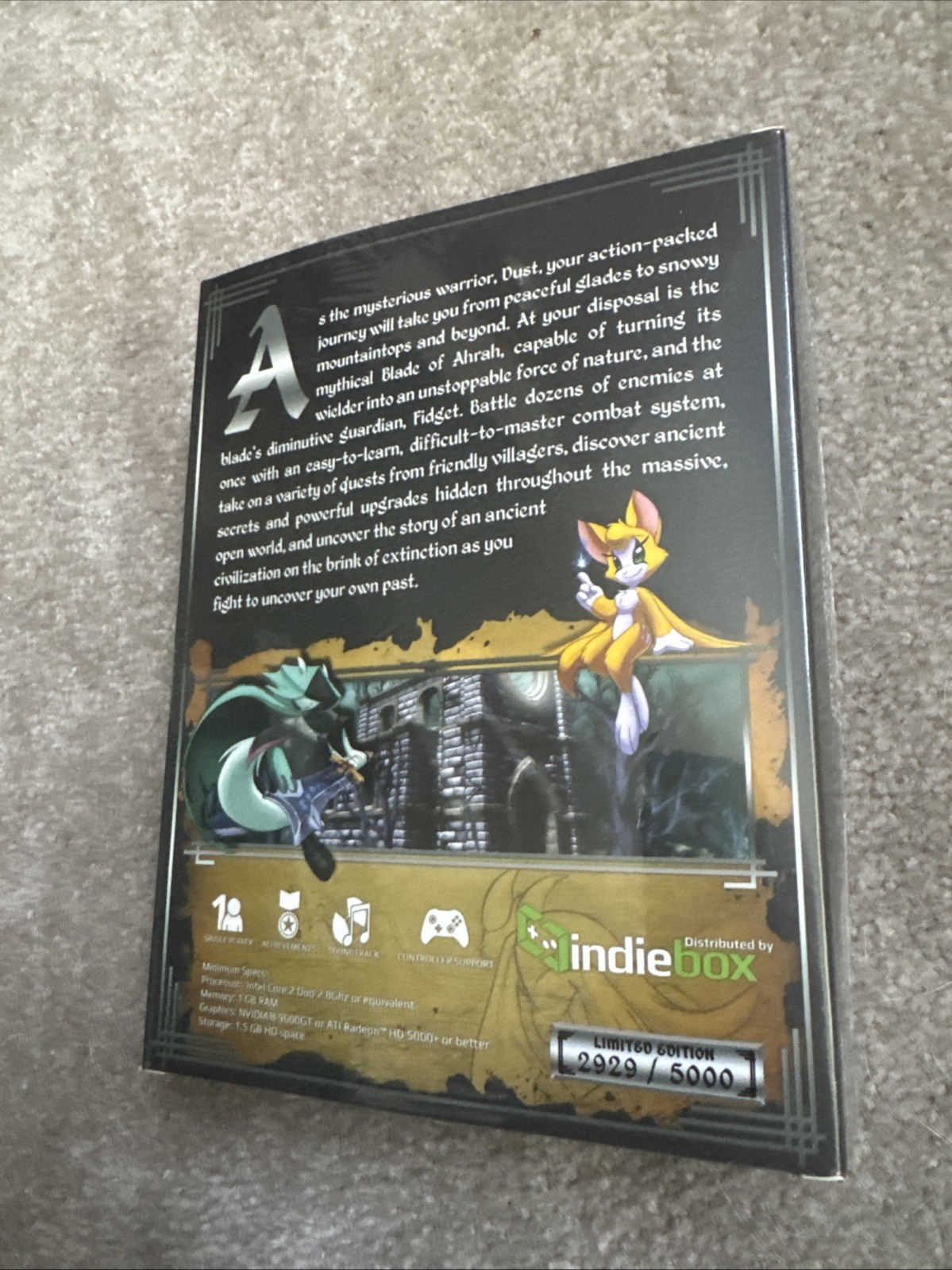 Dust: An Elysian Tail IndieBox Limited Collector’s Edition – Sealed #2929/5000