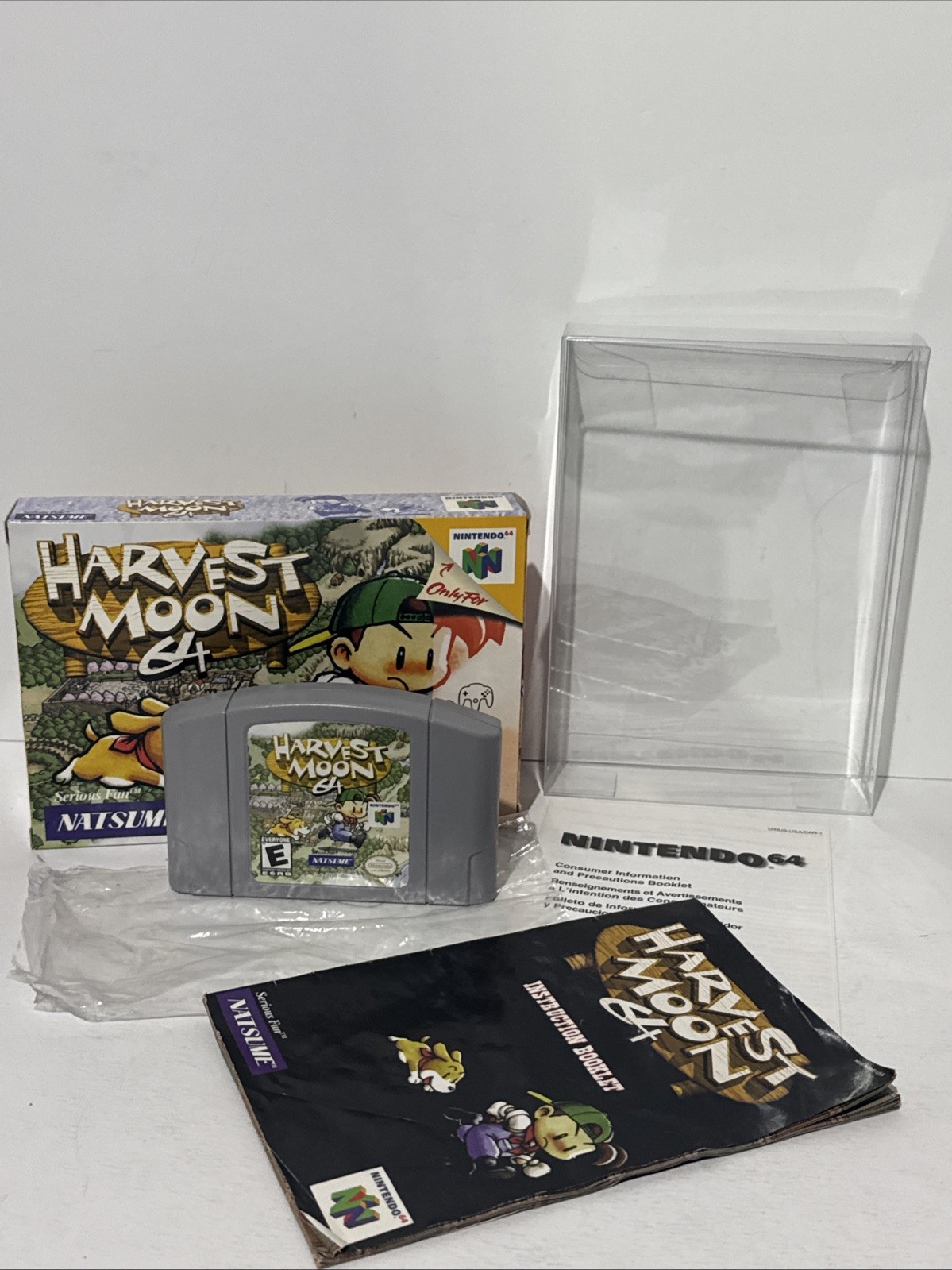 Harvest Moon (Nintendo 64 N64) Complete in Box CIB Very Nice! Box Protector