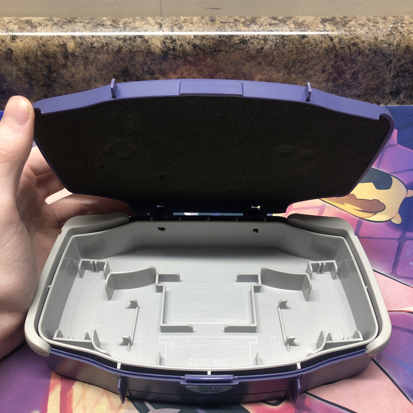 RARE Game Boy Advance Hard Shell Carrying Case 2002 ALS – Indigo Purple #ML