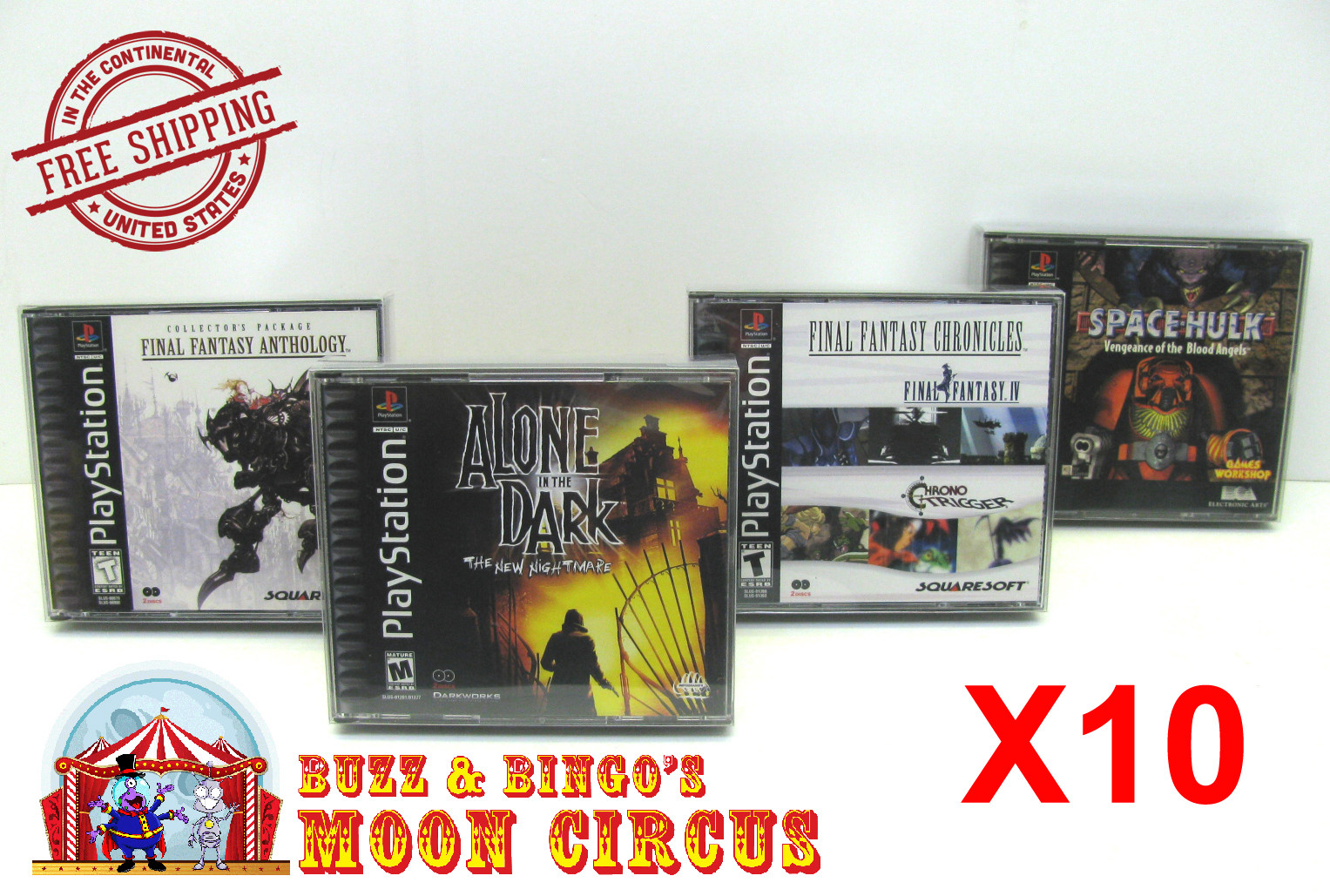 10x SONY PLAYSTATION ONE PS1 CIB DOUBLE CD – CLEAR PROTECTIVE BOX PROTECTOR CASE