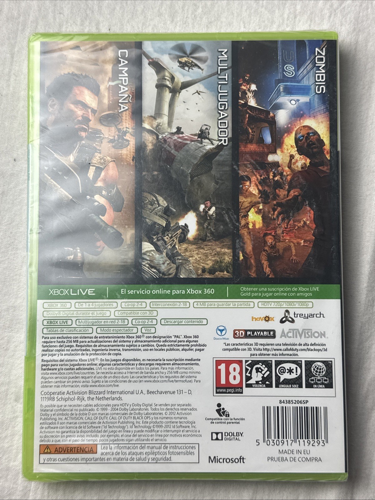 Sealed NEW Call Of Duty Black Ops II 2 XBOX 360 European Version PAL Spain WoW!!