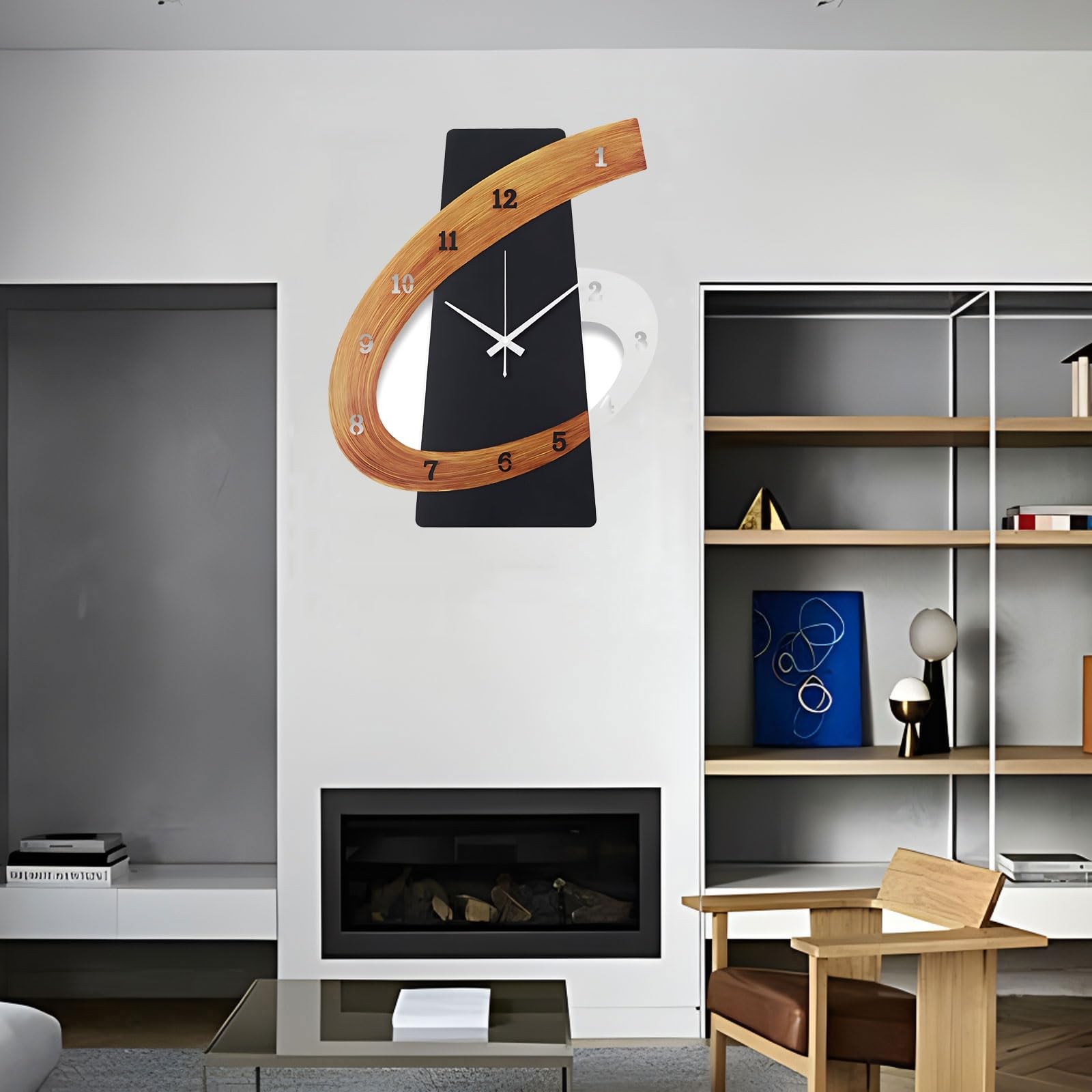 Modern Large Decorative Wall Clock，20 inch Black 15.7×19.7IN(40x50cm),