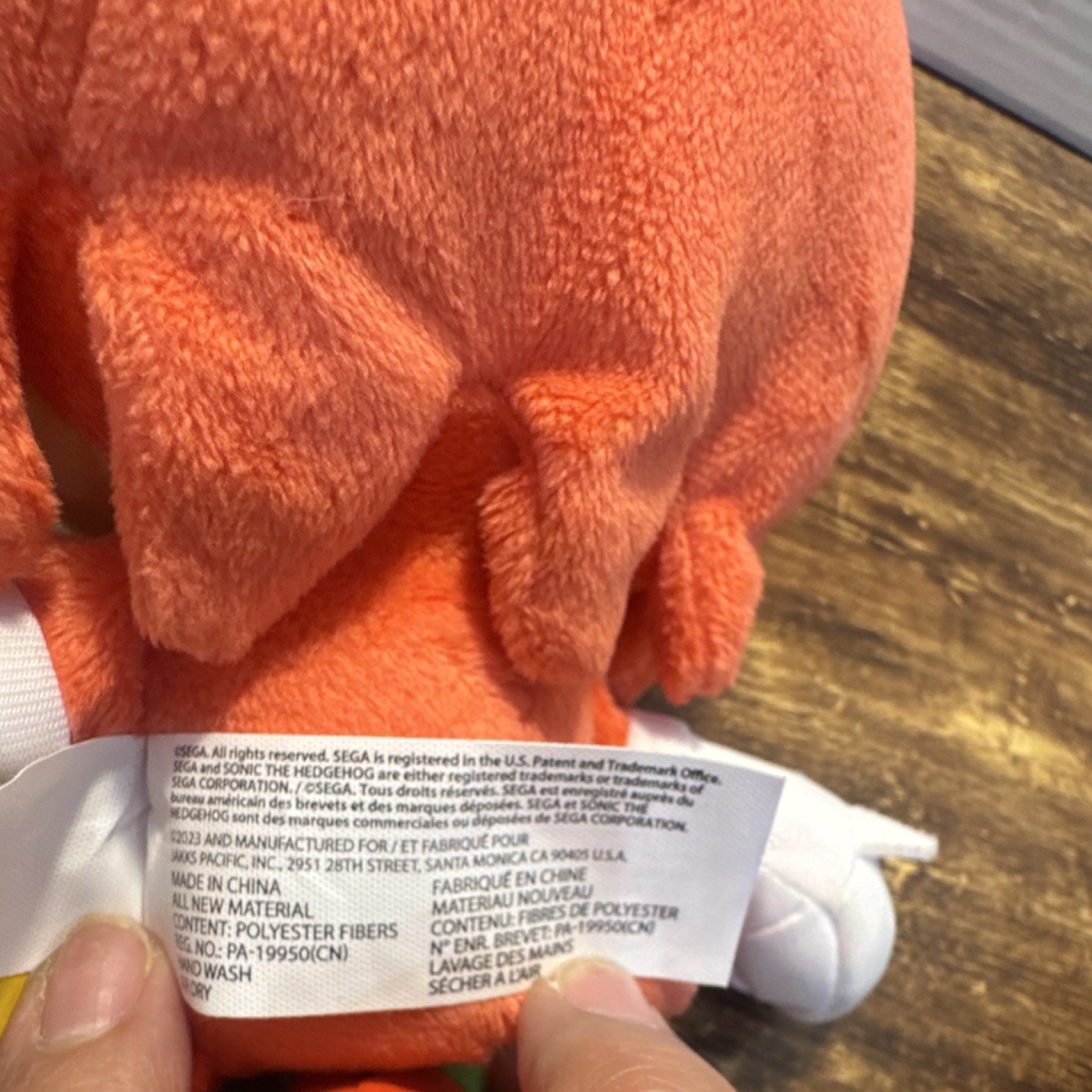 JAKKS Pacific Knuckles the Echidna Washable Plush Doll Sonic the Hedgehog 2023