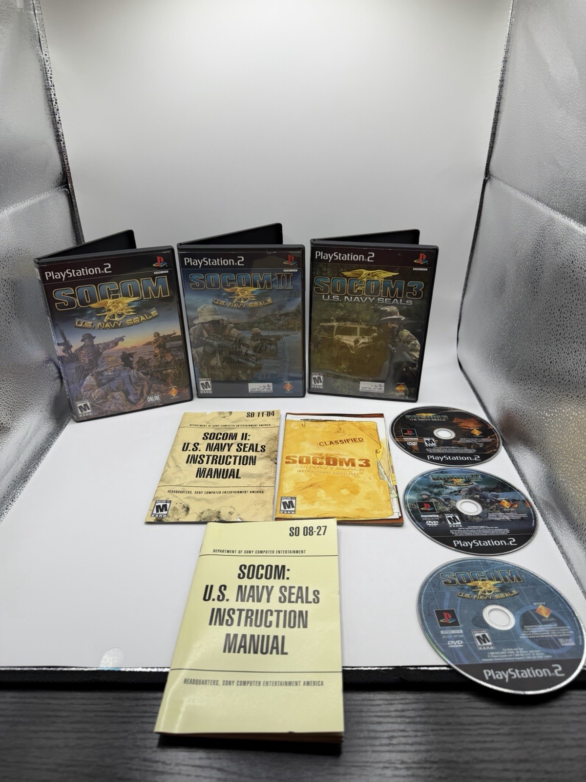 SOCOM: U.S. Navy SEALs Bundle – SOCOM 1, 2 , 3 PlayStation 2 PS2 CIB Tested