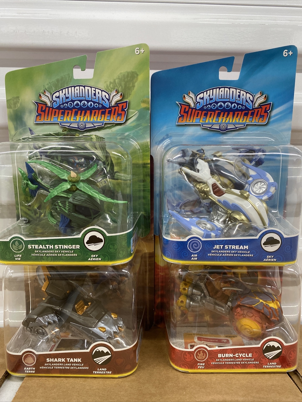 SKYLANDERS SUPERCHARGERS SHARK TANK BURN CYCLE JET STREAM STEALTH STINGER