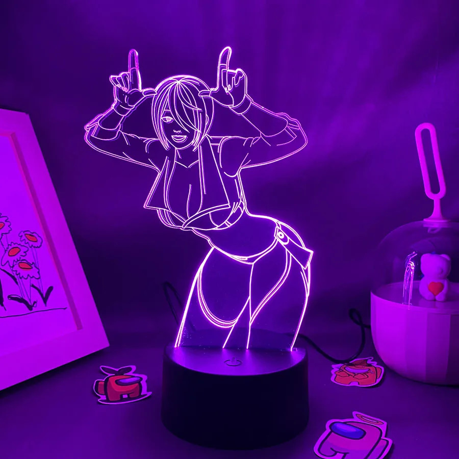 Game the King of Fighters Angel 3D LED Neon Night Lights Birthday Gift for Frien