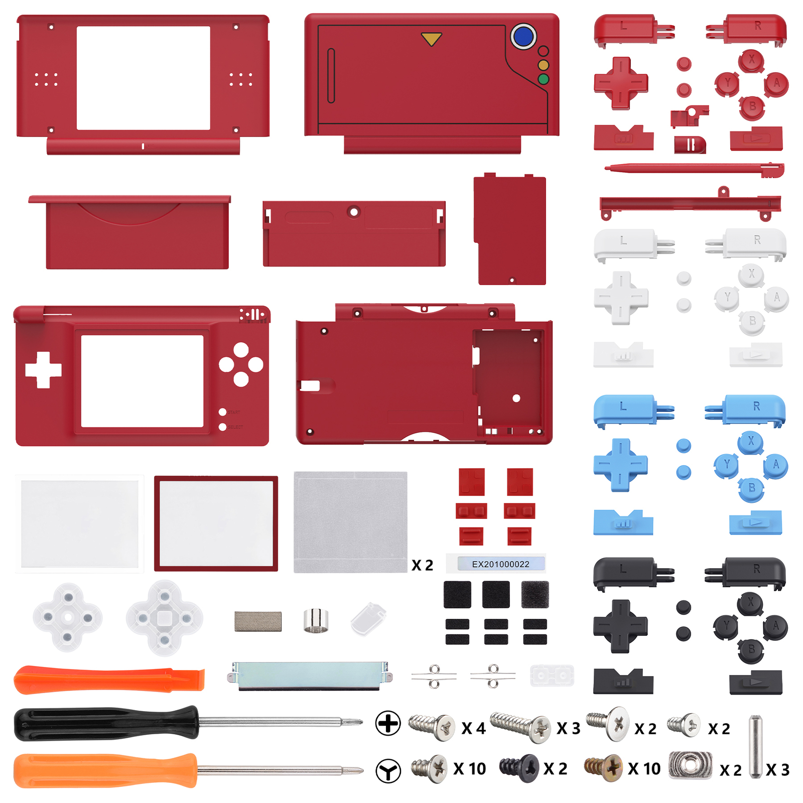 Replacement Full Housing Shell w/Buttons Screen Lens for Nintendo DS Lite NDSL