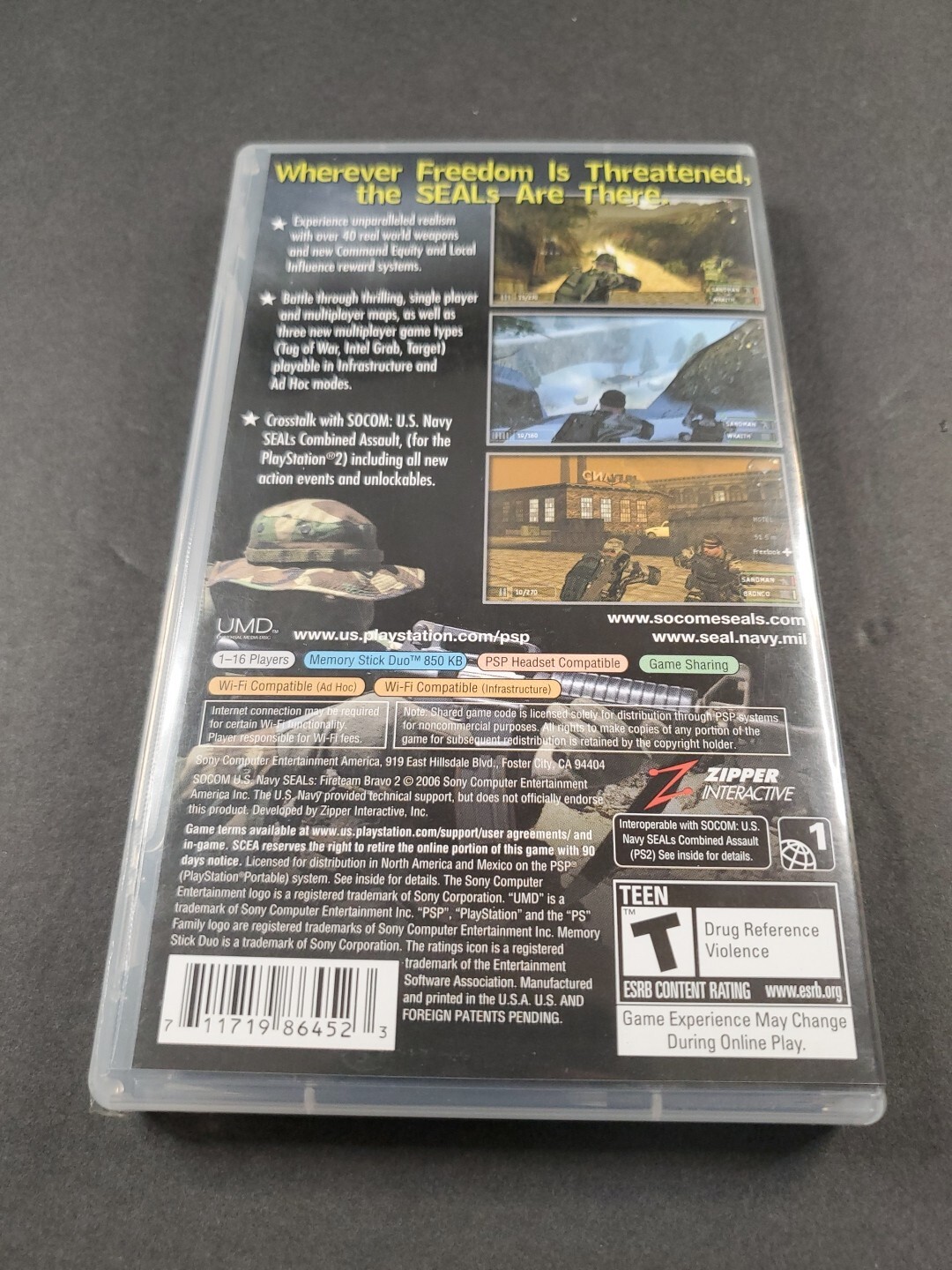 SOCOM US Navy Seals Fireteam Bravo 2 Clear UMD Sony PSP – Complete CIB