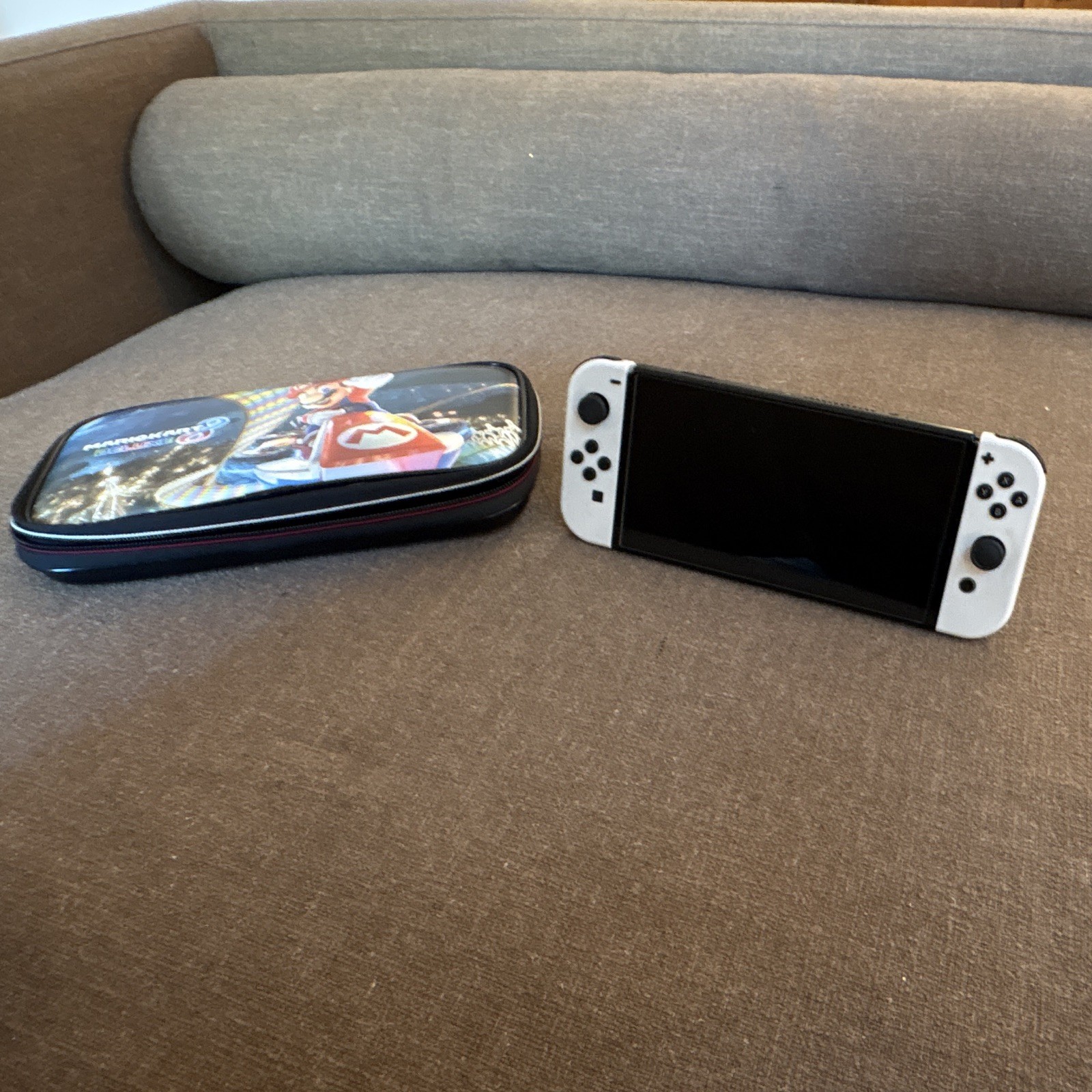 Nintendo Switch OLED Model Handheld System Console White Joy-Con USB-C With Case