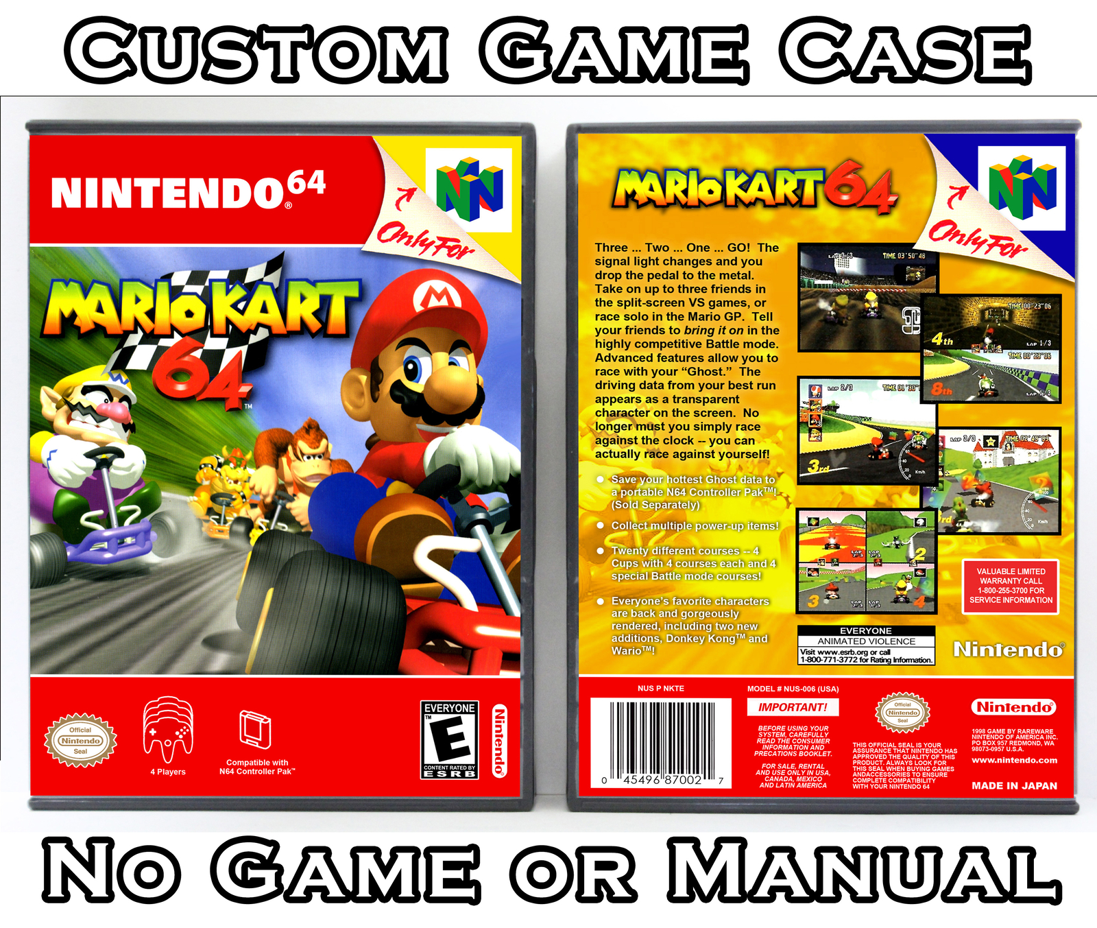 Mario Kart 64 – Nintendo 64 N64 Custom Case *NO GAME*