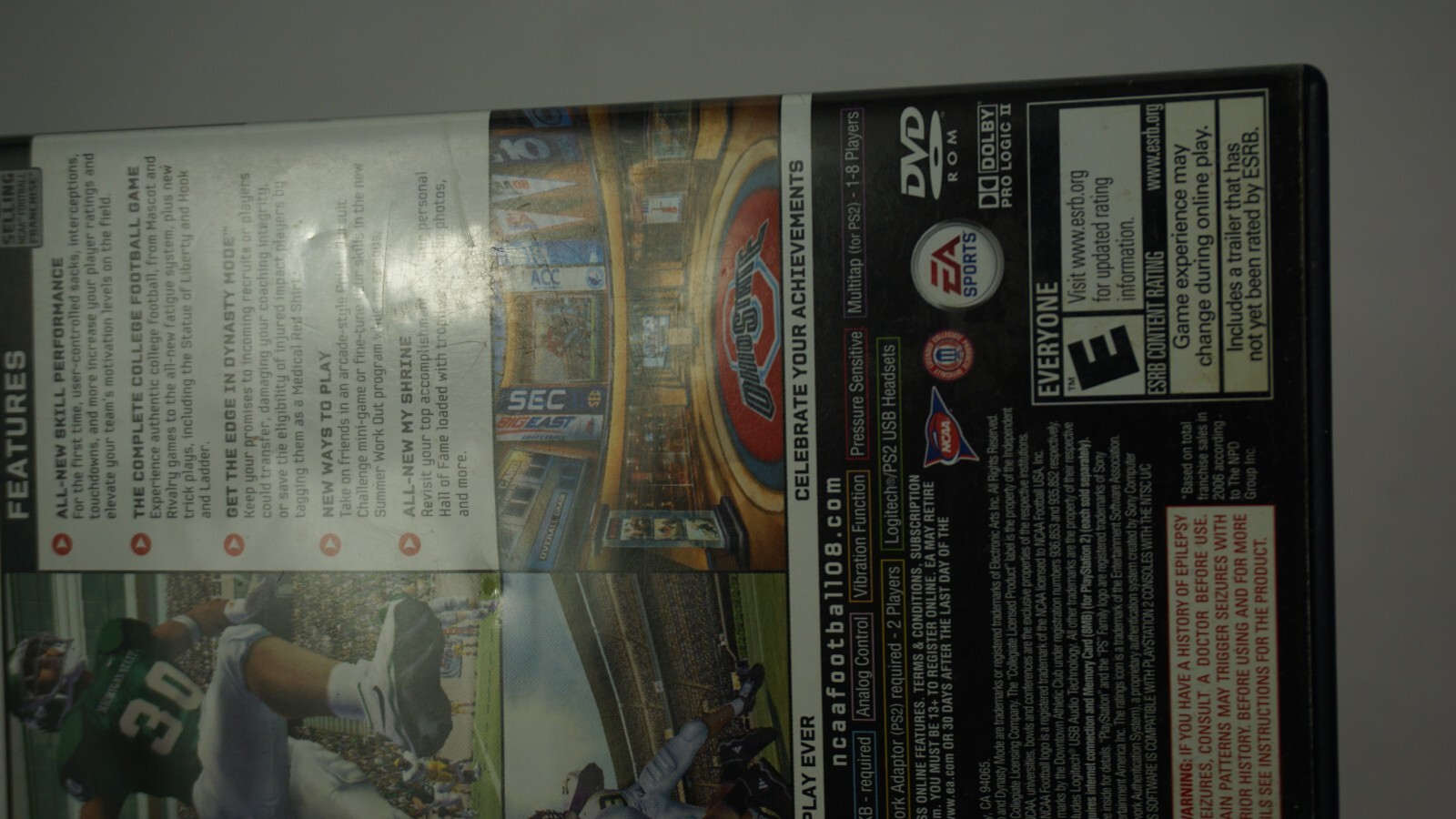 NCAA Football 08 PS2 CIB Sony PlayStation 2 2007 Complete with Manual C