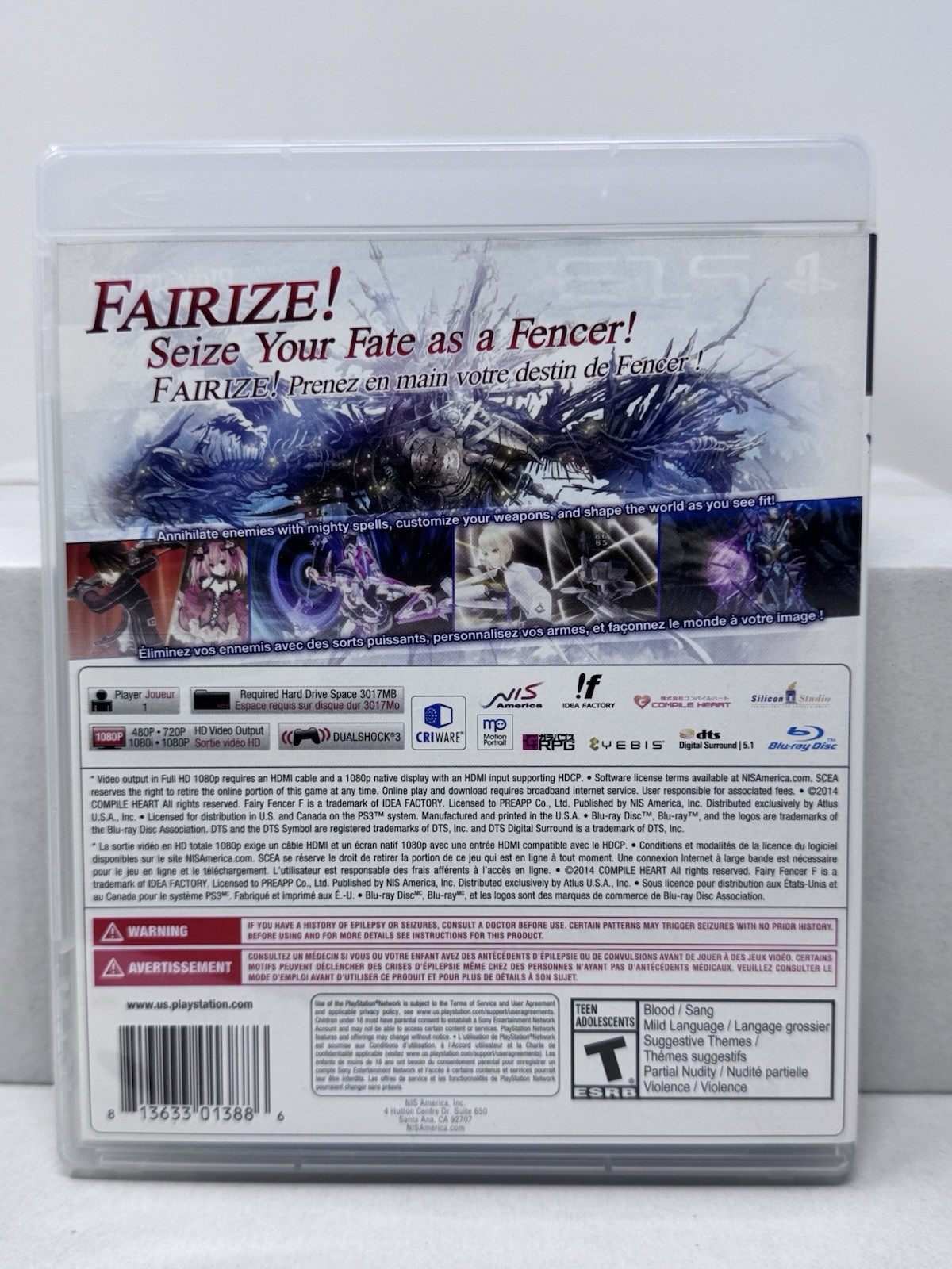 Playstation 3 PS3 Fairy Fencer F (2014) Complete CIB