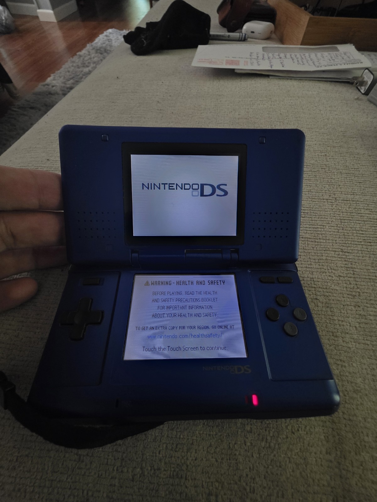 Nintendo DS Launch Edition Electric Blue Handheld System Super Clean Screens!