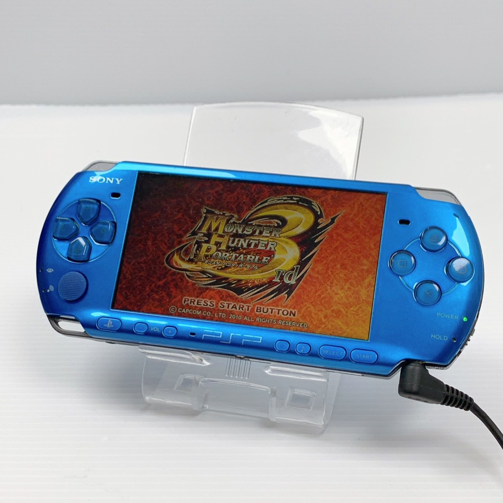 PSP Playstation Portable Vibrant Blue PSP 3000 VB Console USB cable Tested Japan
