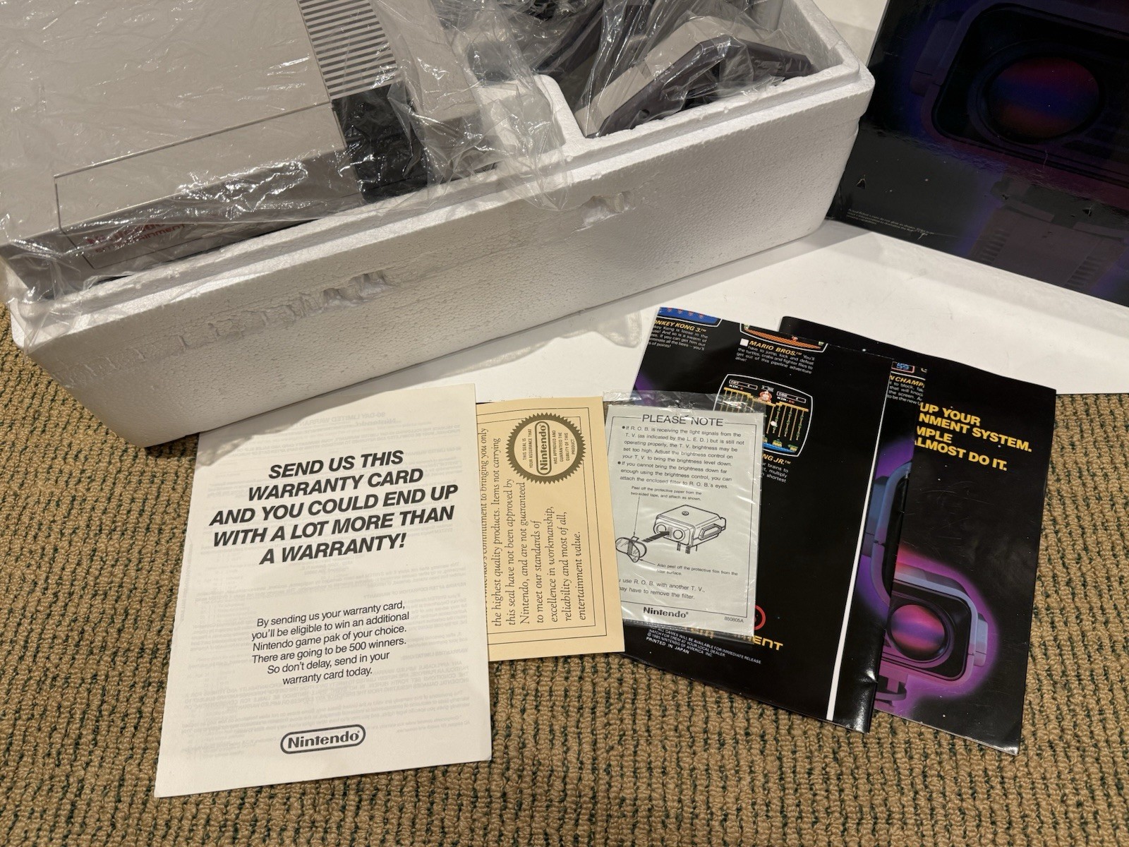 Nintendo NES Test Market Deluxe Set 100% Complete, Matte Sticker Games, Warranty