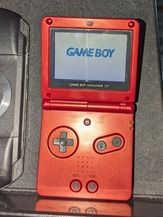 Nintendo Game Boy Advance SP AGS-001 Red Console Tested Working