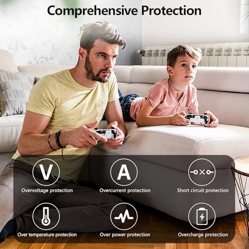 3000mAh Fast Charging Battery Pack for PS5 DualSense Controllers – 2 Pack, White
