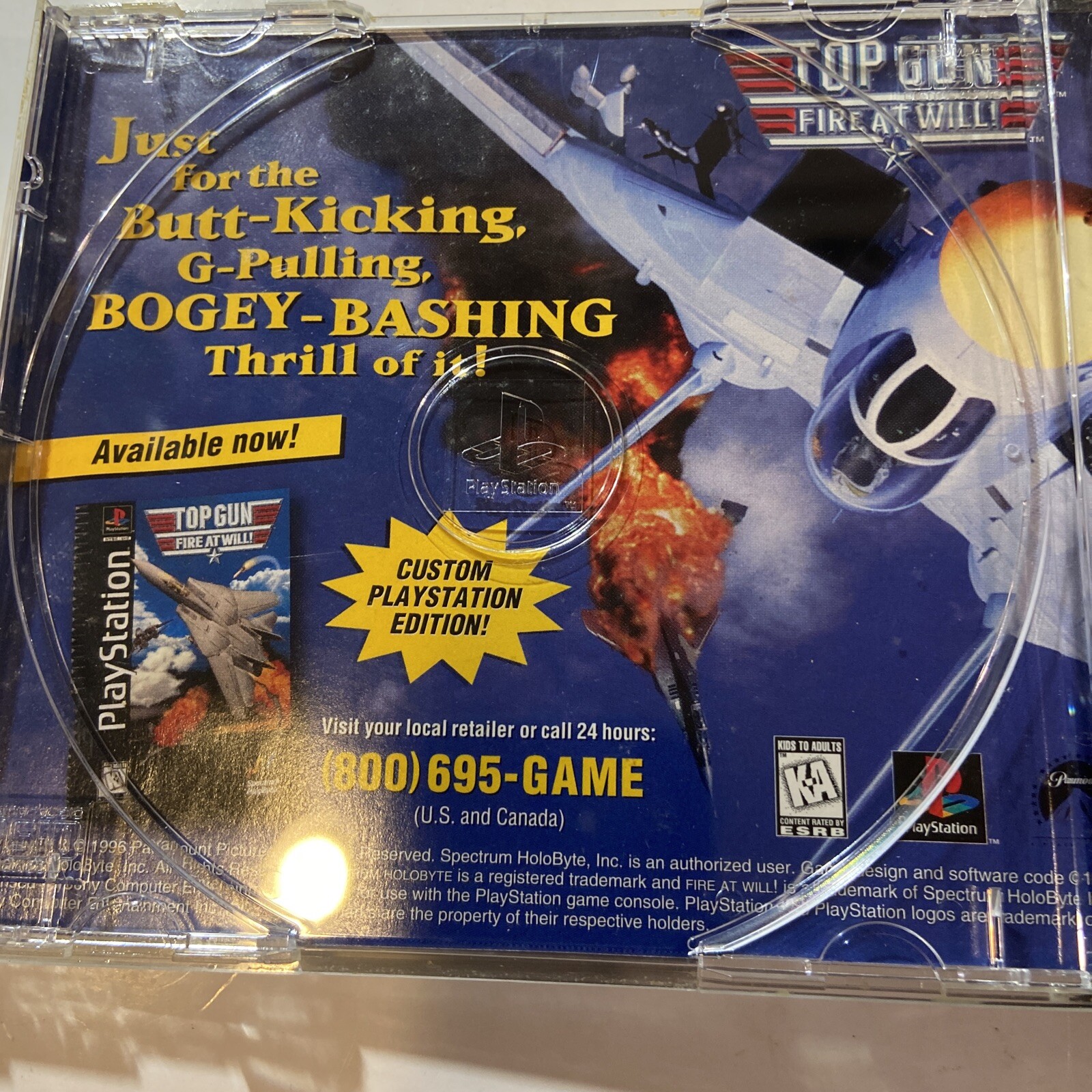 GUNSHIP GAME W/ CASE & MANUAL (SONY PLAYSTATION 1996)