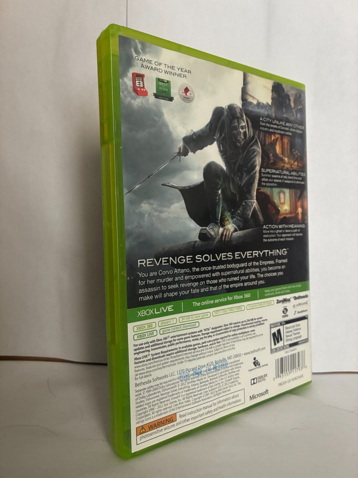 Dishonored Platinum Hits (Xbox 360, 2012)