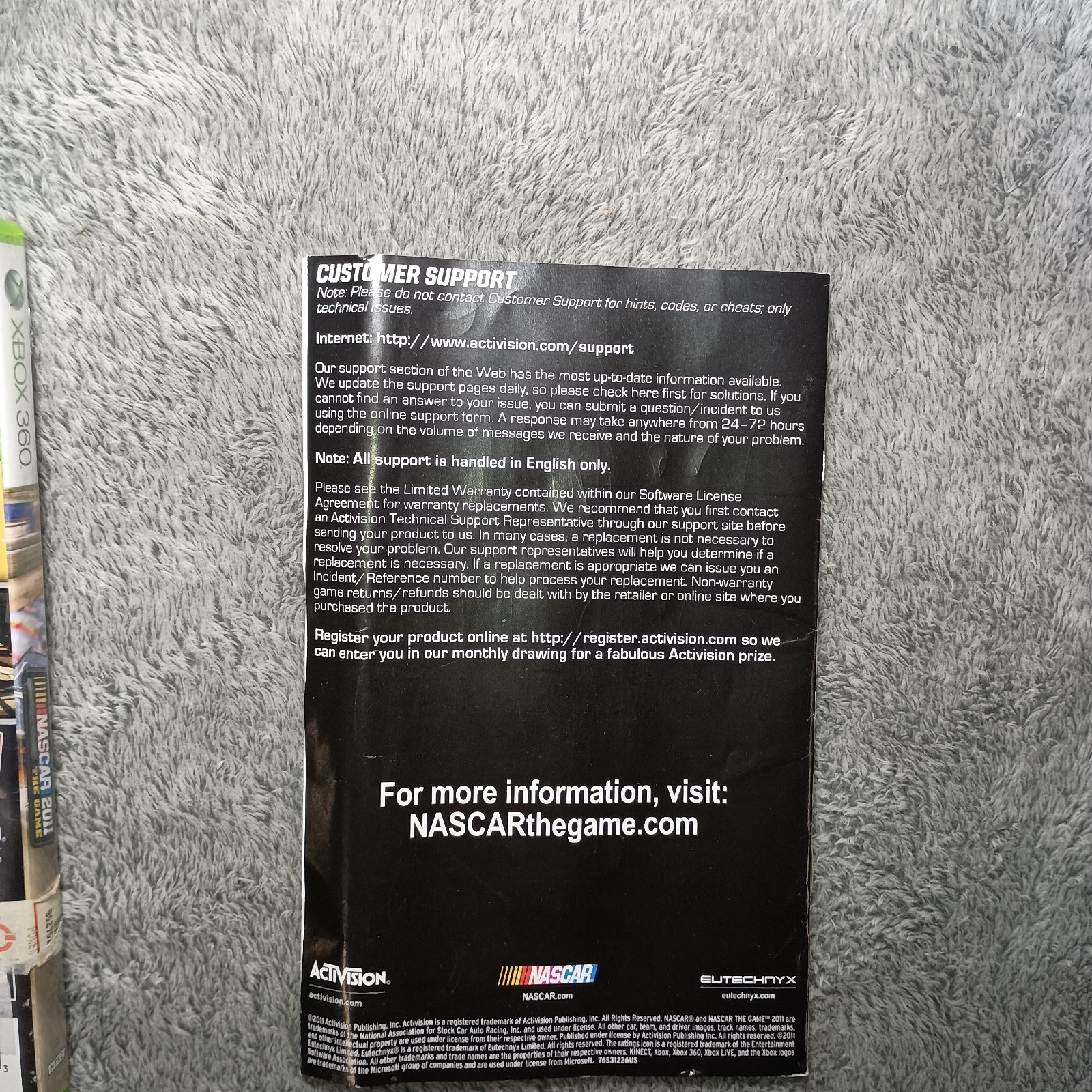 NASCAR The Game 2011 Xbox 360 – Complete In Box W/ Manual CIB Tested Video Game