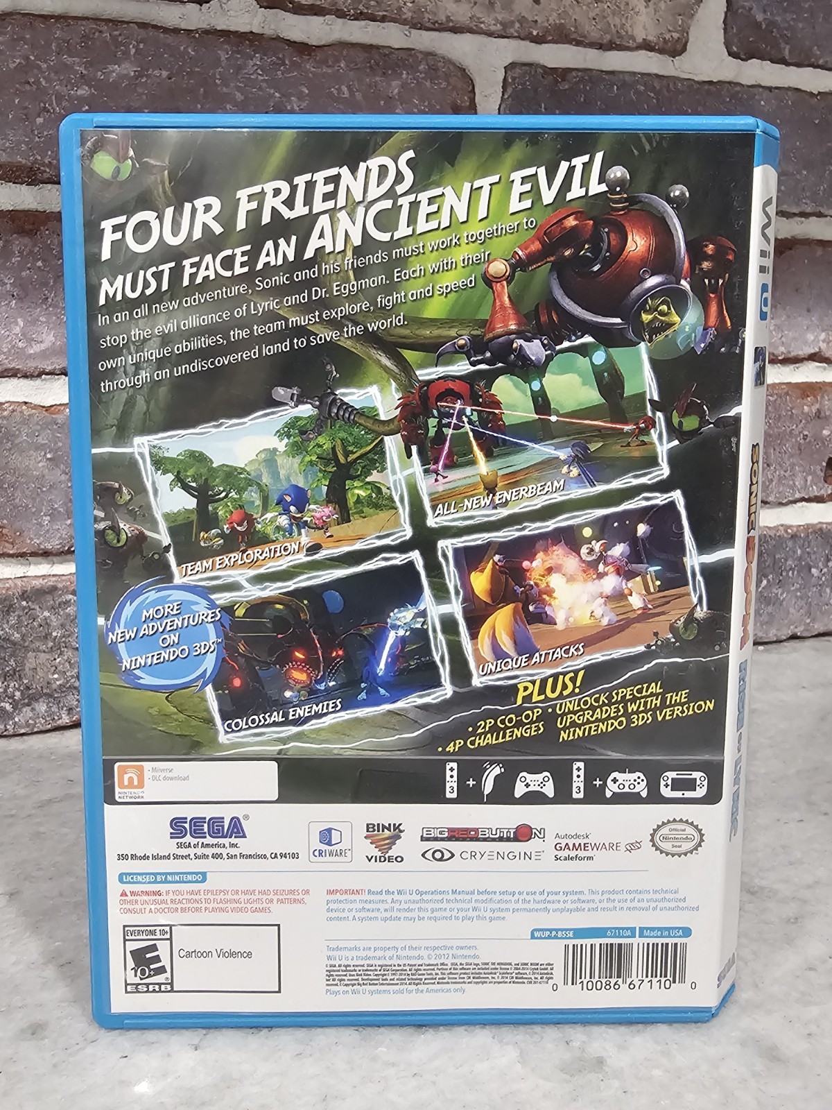 Sonic Boom: Rise of Lyric (Nintendo Wii U, 2014) Complete W/ Manual CIB – Tested