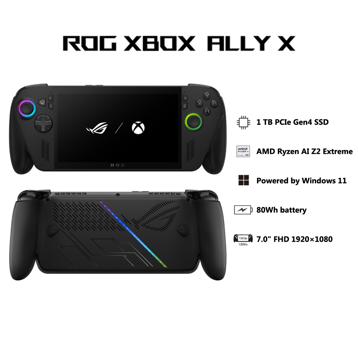 ASUS ROG Xbox Ally X (2025) AMD Ryzen AI Z2 Extreme 7″ FHD 120Hz 24GB/1TB SSD