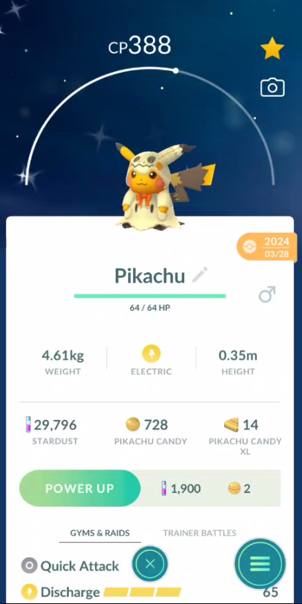 Shiny Pikachu Mimikyu Costume