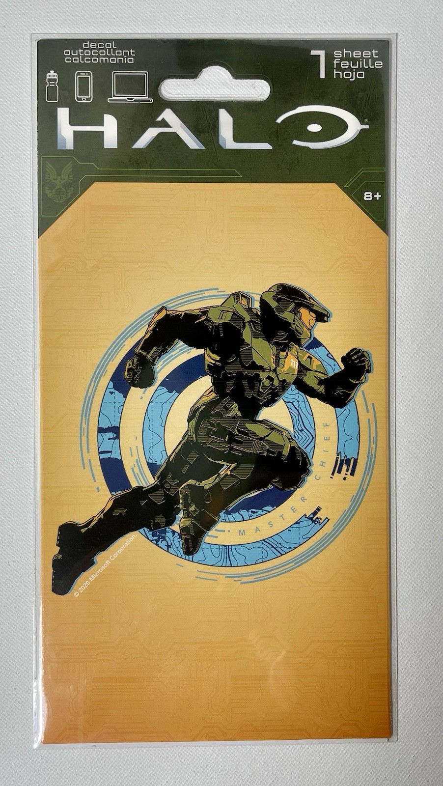 HALO3.5”x4.25”Decal Master Chief High Sprint,clear,turquoise XBOX 343industries