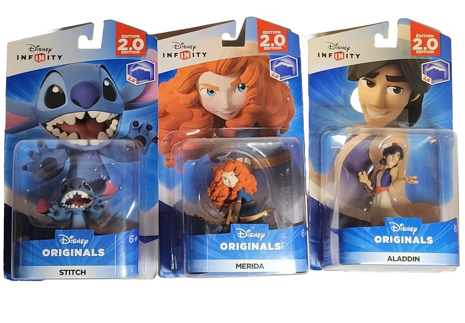DISNEY INFINITY 2.0 EDITION Figure Lot of 3 Stitch Aladdin Merida New Read