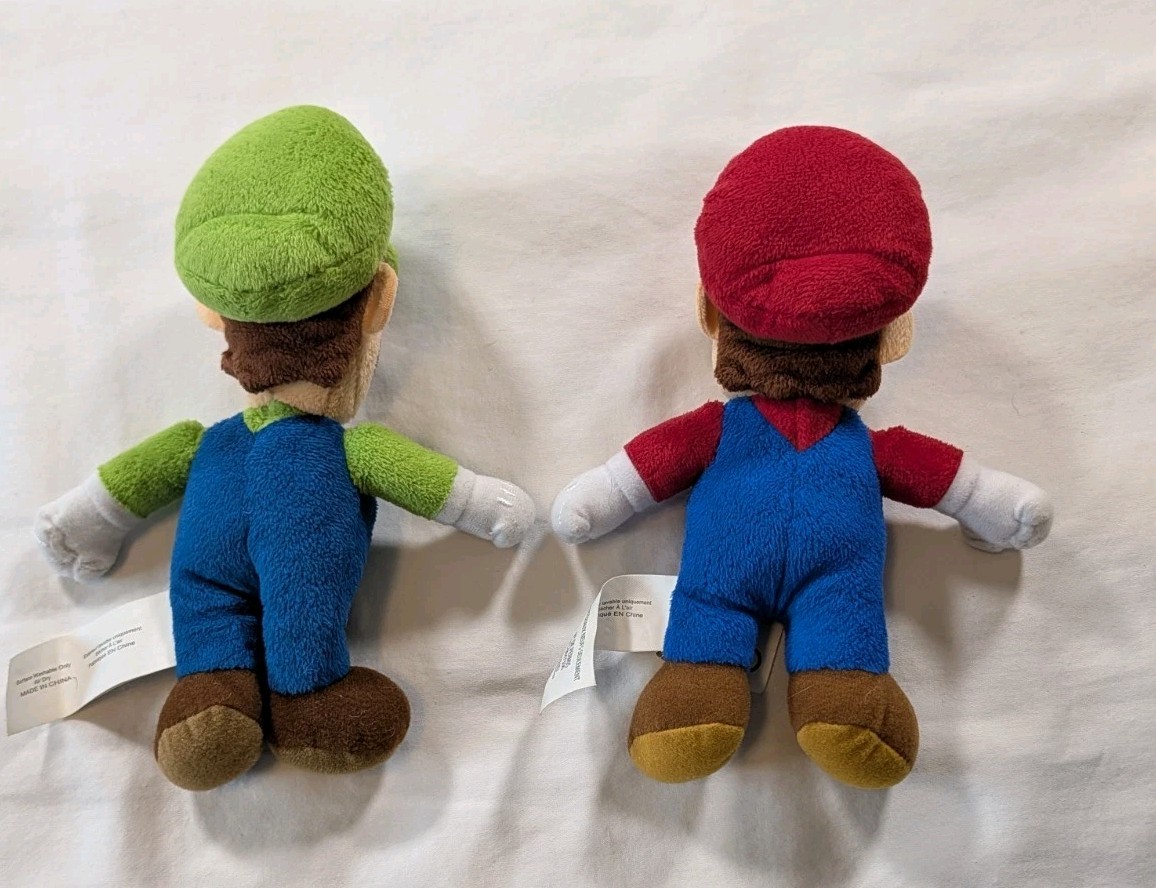 Nintendo World of Nintendo Mario & Luigi Plush Lot Of 2 2017 Jakks Pacific 8″
