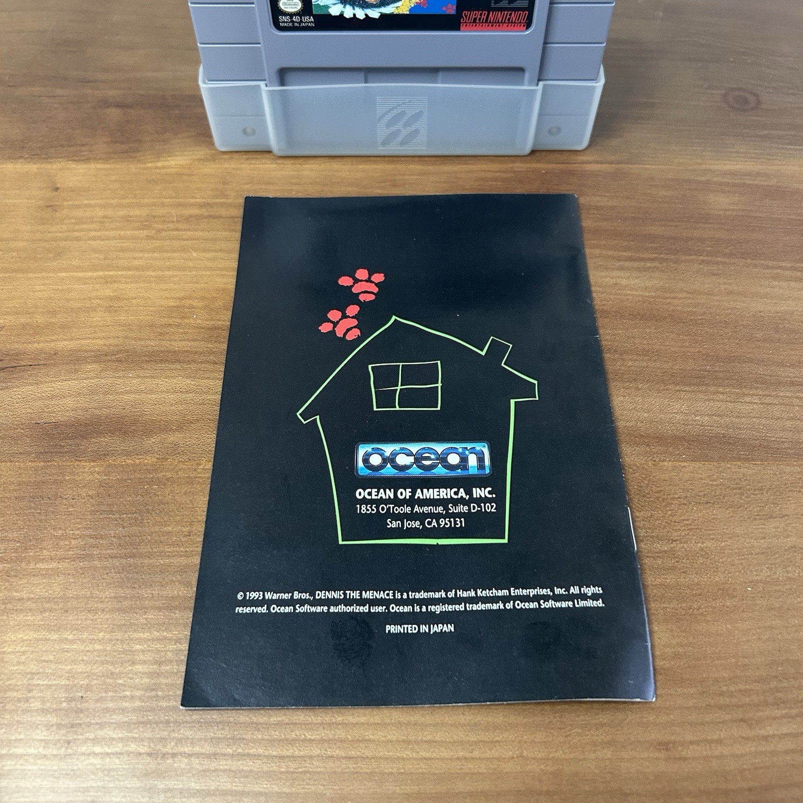 Dennis The Menace SNES Game w/Manual And Clear Case On Bottom