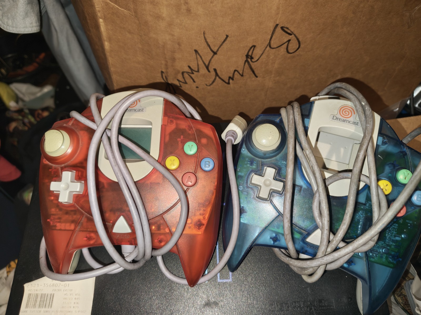 Dreamcast Red And Blue Controllers
