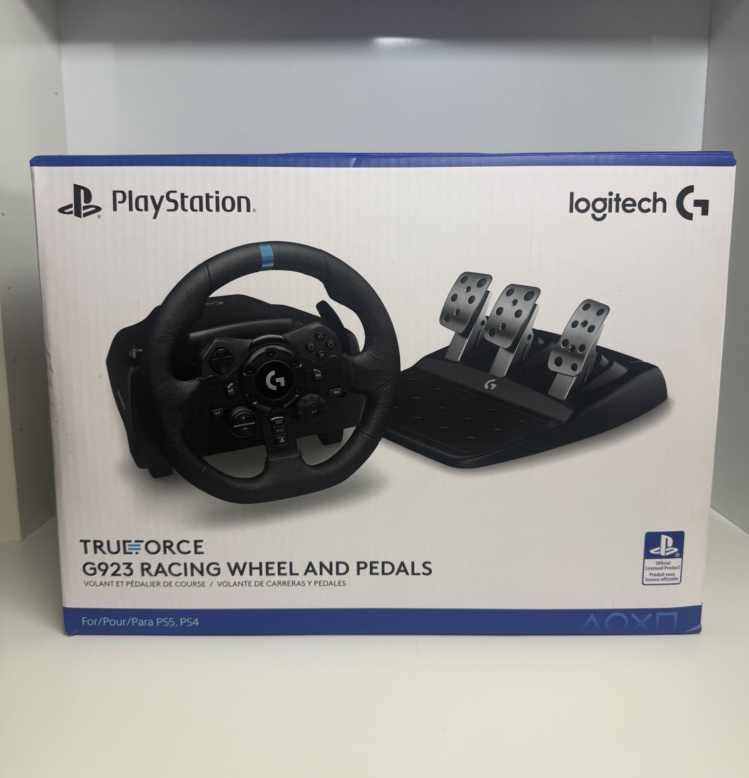 Logitech G923 Racing Wheel and Pedals – Black For Playstation and PC