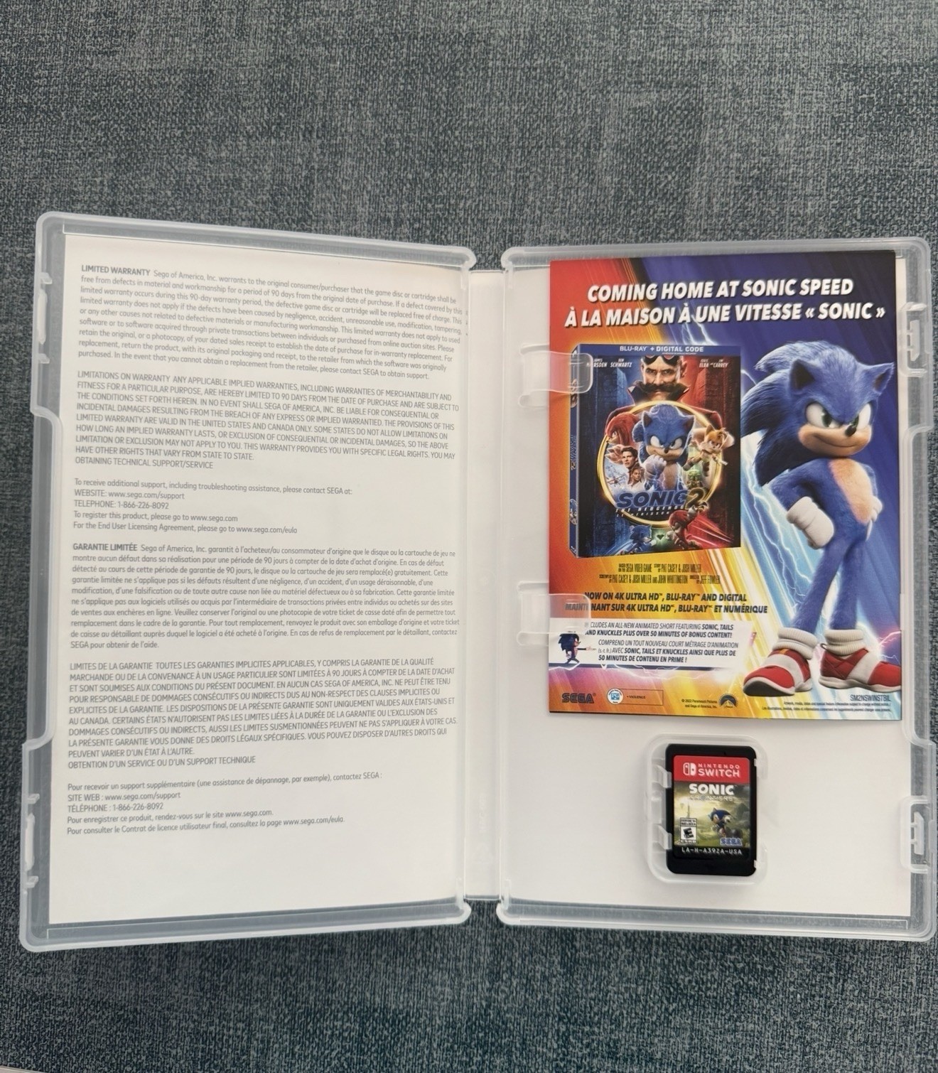 SEGA Sonic Frontiers Nintendo Switch Game Cartridge w/ Case E10+ NTSC-U/C