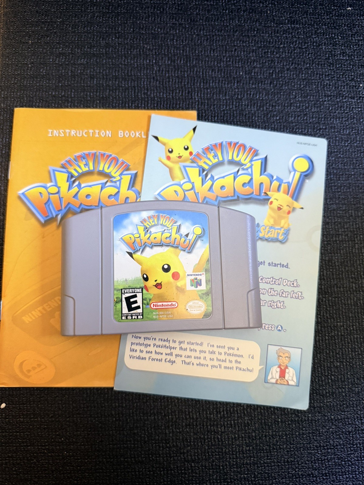 Vintage Nintendo 64 Hey You, Pikachu! Game & VRU Voice Recognition Unit