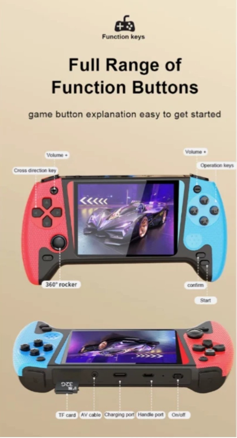 500 Games in 1 Q21 Handheld Console 3.5″ Screen Rechargeable Retro Gift