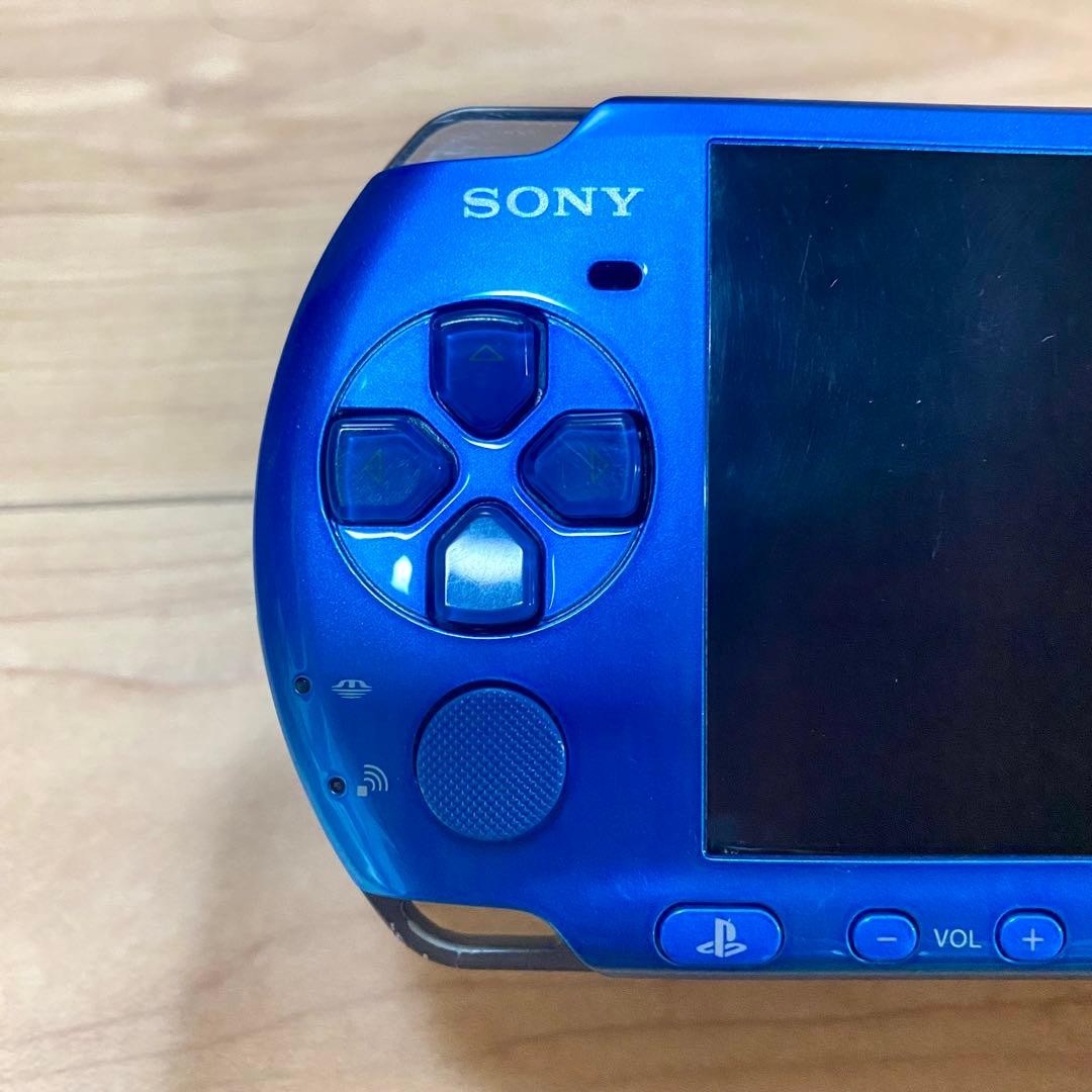 Sony PSP-3000 PSP 3000 console VIBRANT BLUE Working English language no battery