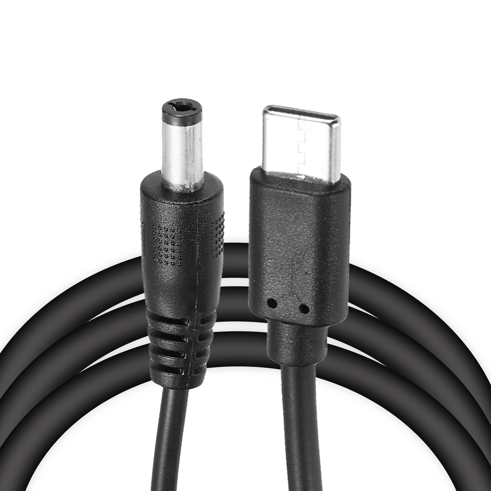 2 Pcs 1.3Ft USB C to DC PD Power Fast Charging Cable, 5.5×2.1mm 27W/9V(Black)