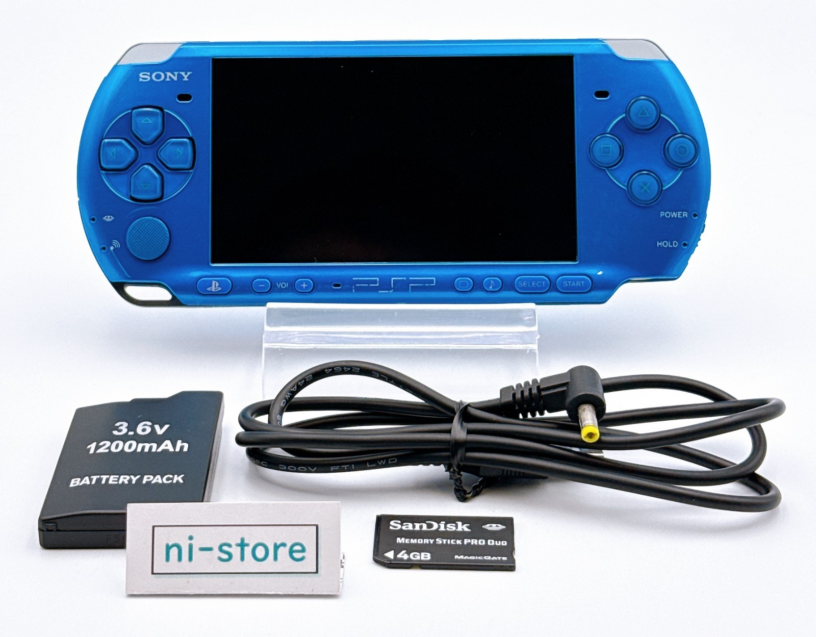 Sony PSP-3000 PSP 3000 Console Blue Region free w/4GB memory stick – Very Good