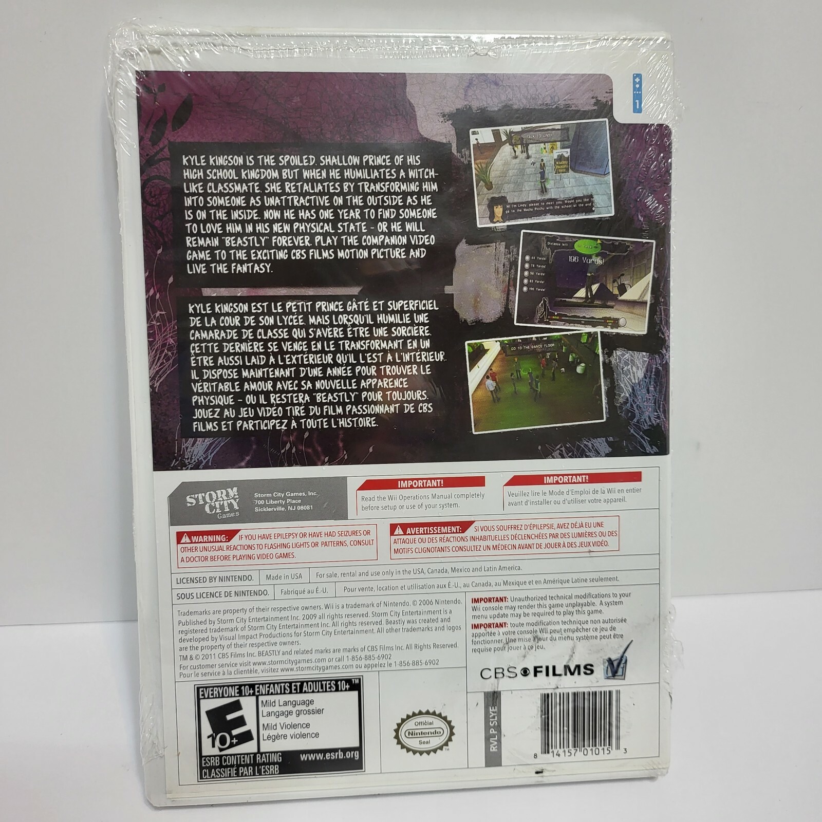 Brand-New Beastly (Nintendo Wii, 2011) Storm City Games CBS Films Freeshipping